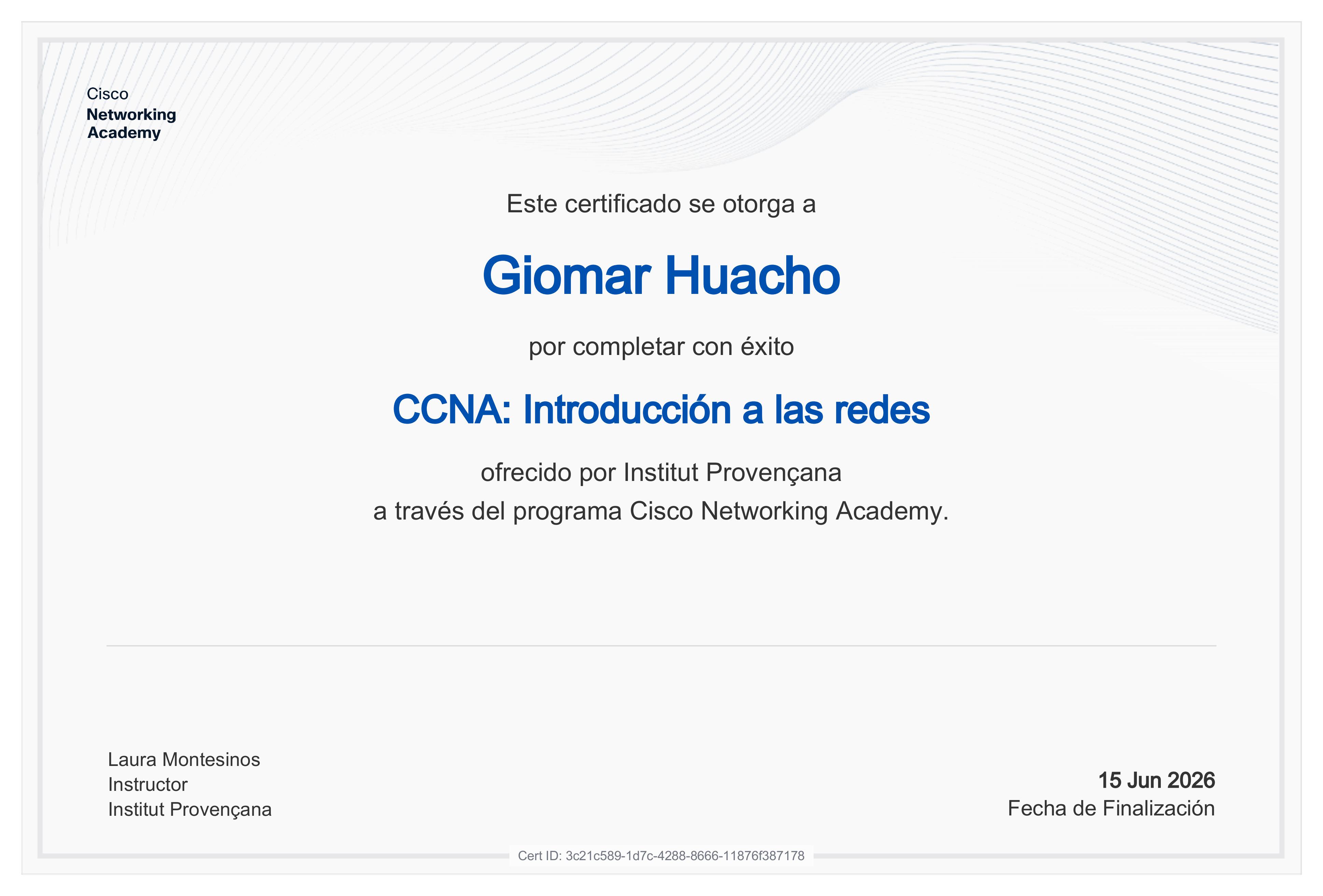 Certificado CCNA Cisco